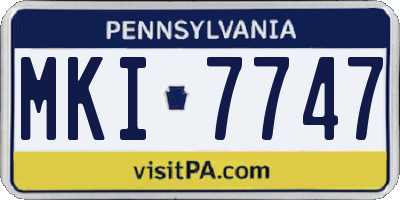 PA license plate MKI7747