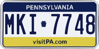 PA license plate MKI7748