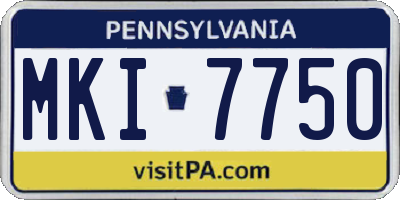 PA license plate MKI7750