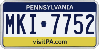 PA license plate MKI7752