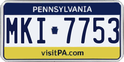 PA license plate MKI7753