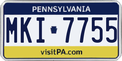PA license plate MKI7755