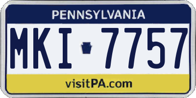 PA license plate MKI7757