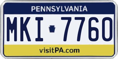 PA license plate MKI7760