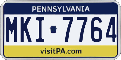 PA license plate MKI7764