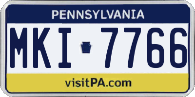 PA license plate MKI7766