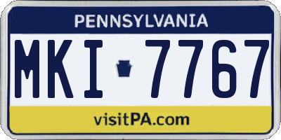 PA license plate MKI7767