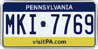 PA license plate MKI7769