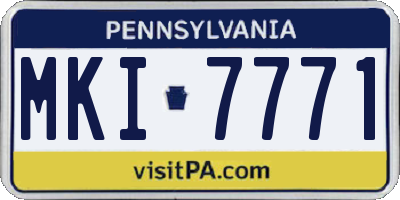 PA license plate MKI7771
