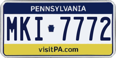 PA license plate MKI7772
