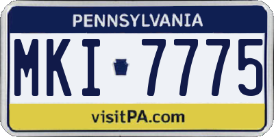 PA license plate MKI7775