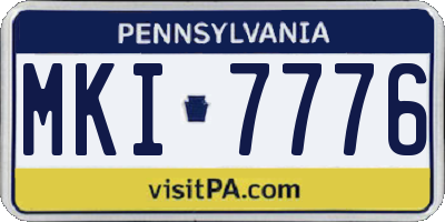 PA license plate MKI7776