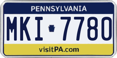 PA license plate MKI7780