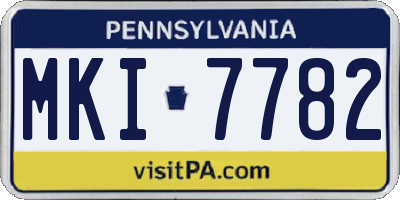 PA license plate MKI7782