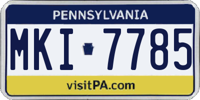 PA license plate MKI7785