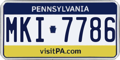 PA license plate MKI7786