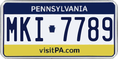 PA license plate MKI7789