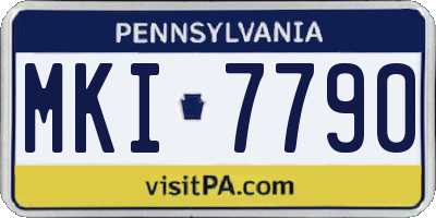 PA license plate MKI7790
