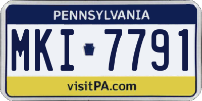PA license plate MKI7791