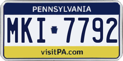 PA license plate MKI7792