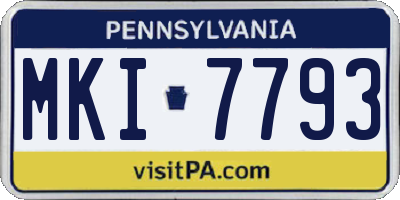 PA license plate MKI7793