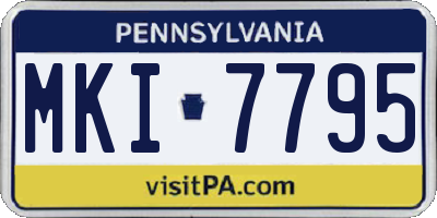 PA license plate MKI7795
