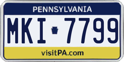 PA license plate MKI7799