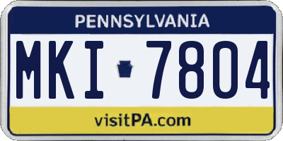 PA license plate MKI7804