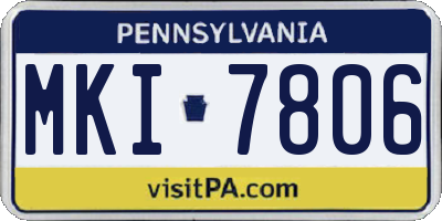 PA license plate MKI7806