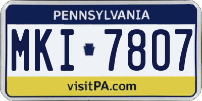 PA license plate MKI7807