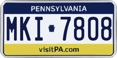 PA license plate MKI7808