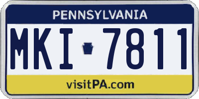 PA license plate MKI7811