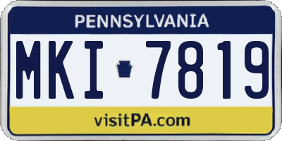 PA license plate MKI7819