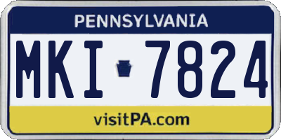PA license plate MKI7824