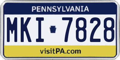 PA license plate MKI7828