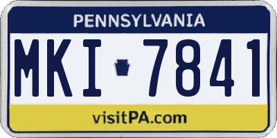 PA license plate MKI7841