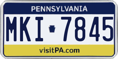 PA license plate MKI7845