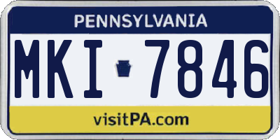 PA license plate MKI7846