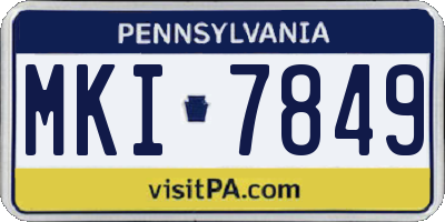 PA license plate MKI7849