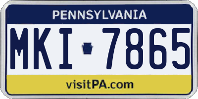 PA license plate MKI7865