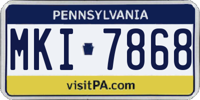 PA license plate MKI7868