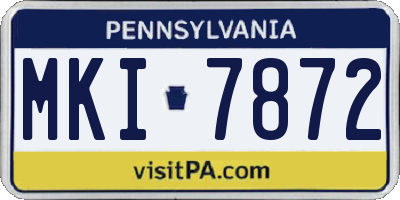 PA license plate MKI7872