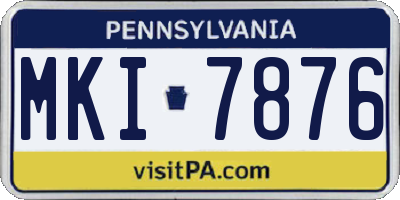 PA license plate MKI7876