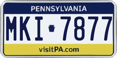 PA license plate MKI7877