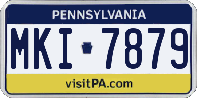 PA license plate MKI7879
