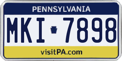PA license plate MKI7898