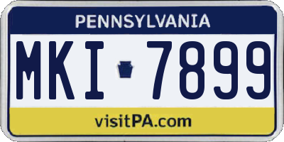 PA license plate MKI7899