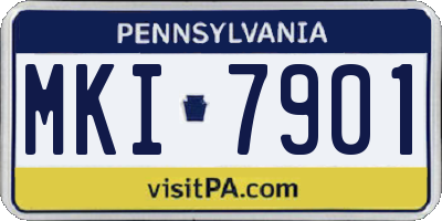 PA license plate MKI7901