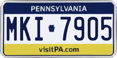 PA license plate MKI7905