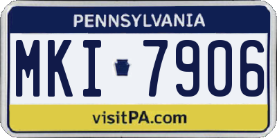 PA license plate MKI7906